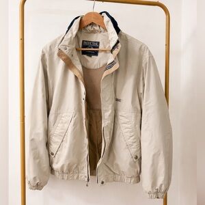Pacific Trail Men’s Cream Bomber Jacket with Navy Trim
